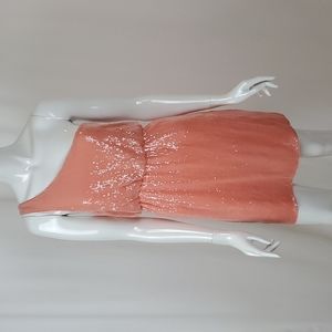 Alice + Olivia Peach Sequin One Shoulder Dress